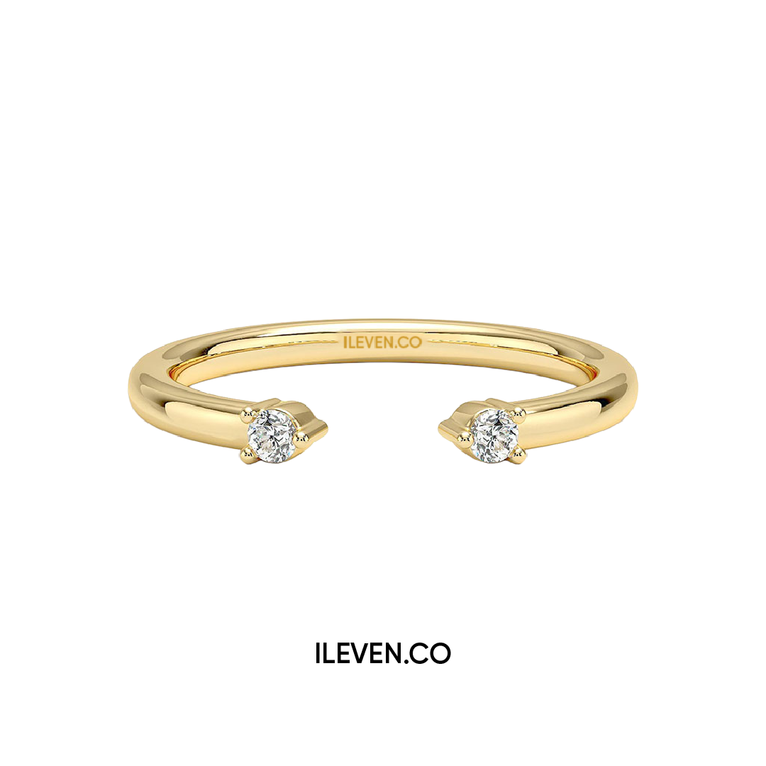 DUAL POINT OPEN RING – CRAFTED IN STERLING SILVER WITH ETERNAGOLD™