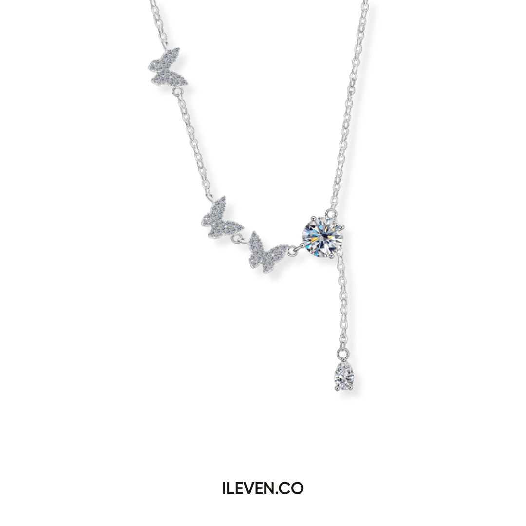 BUTTERFLY CASCADE NECKLACE – CRAFTED IN STERLING SILVER