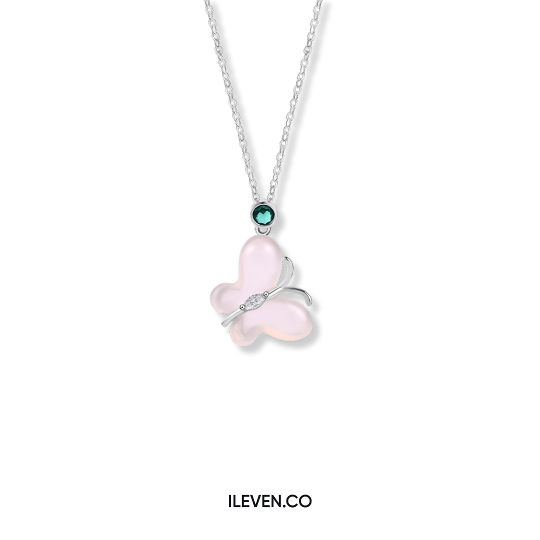 ROSÉ BUTTERFLY NECKLACE – CRAFTED IN STERLING SILVER