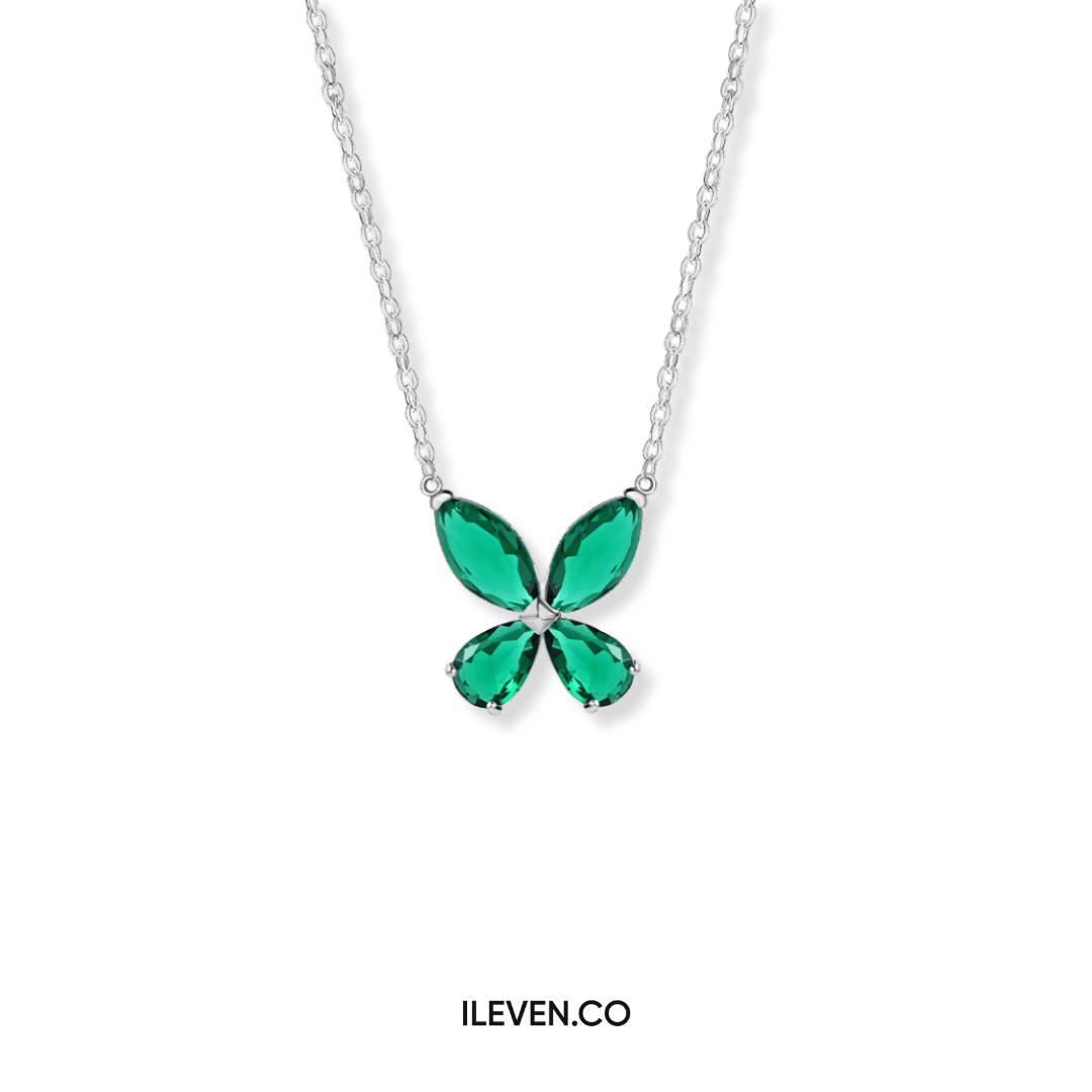 RADIANT BUTTERFLY GREEN NECKLACE – CRAFTED IN STERLING SILVER