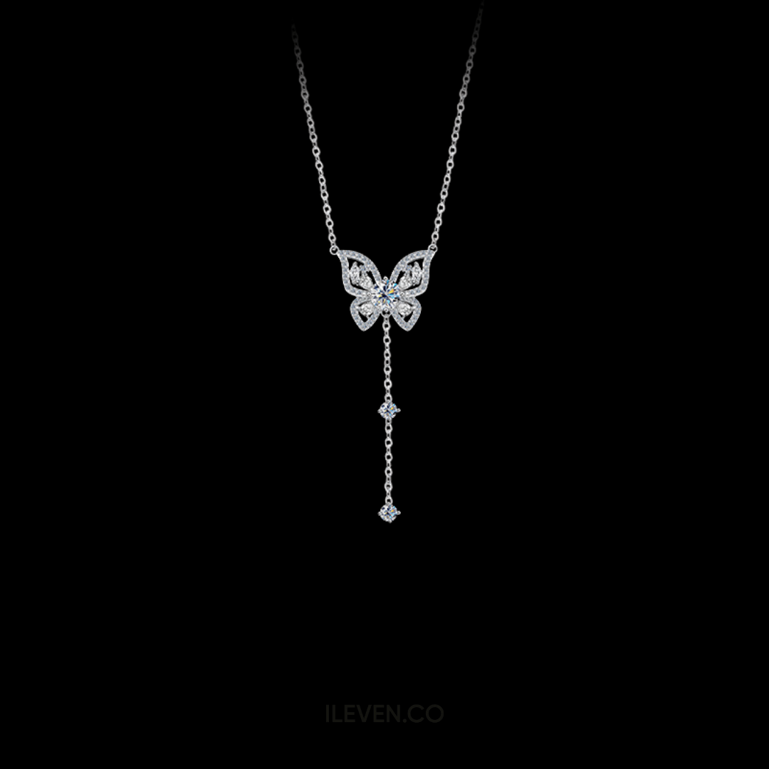 BUTTERFLY CASCADE NECKLACE – CRAFTED IN STERLING SILVER