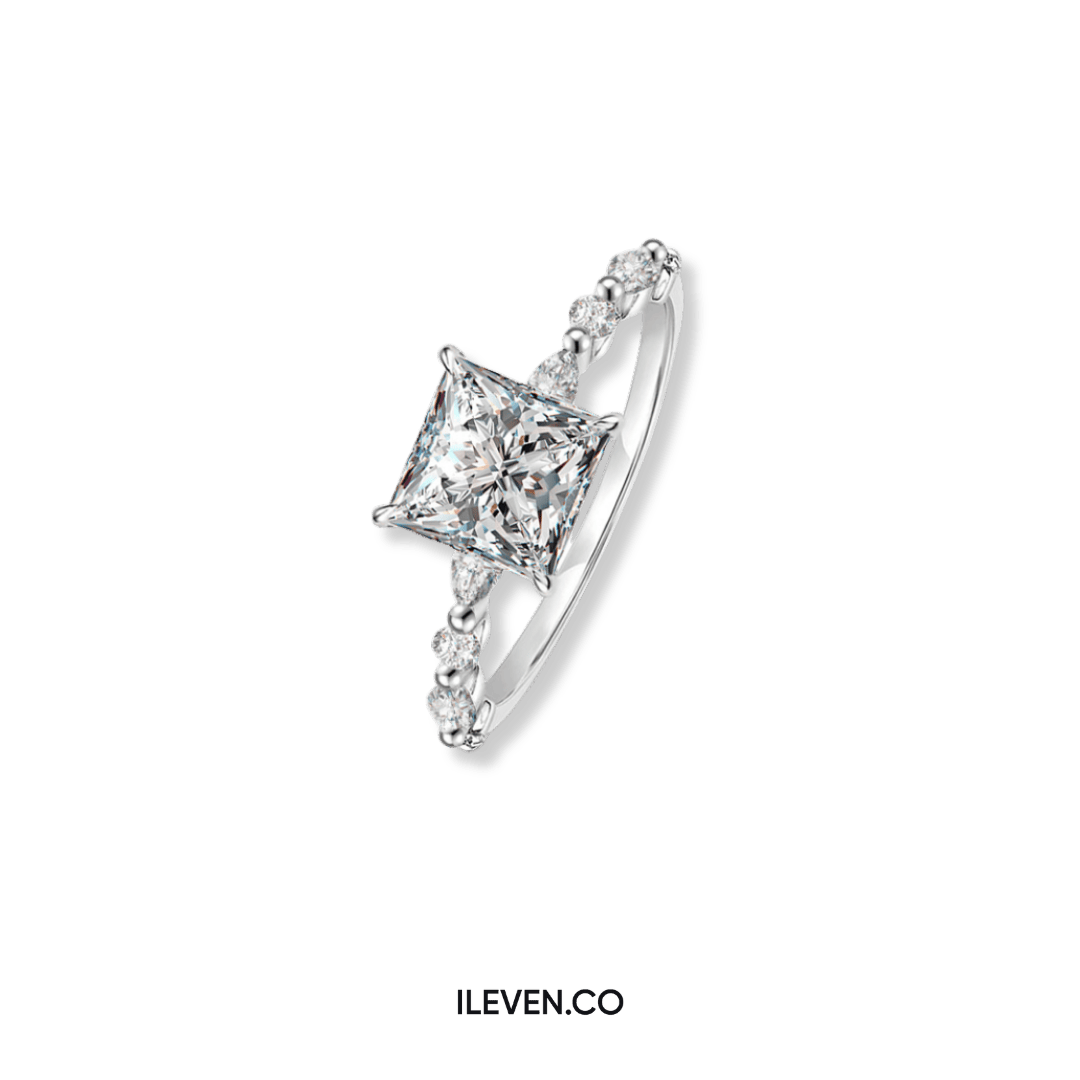 ROYAL PRINCESS CUT RING – CRAFTED IN STERLING SILVER