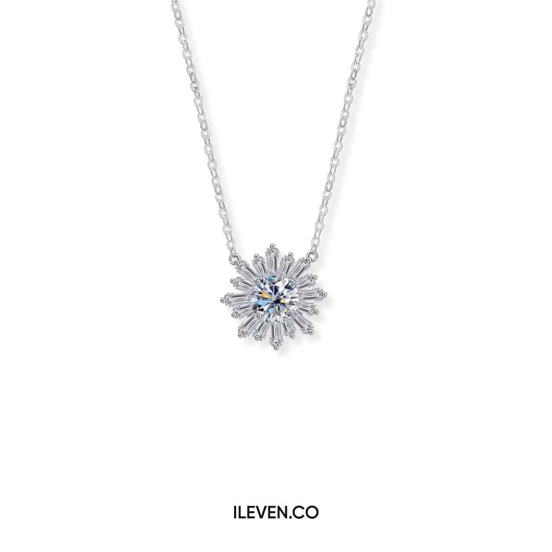 SNOWFLAKE RADIANCE NECKLACE – CRAFTED IN STERLING SILVER