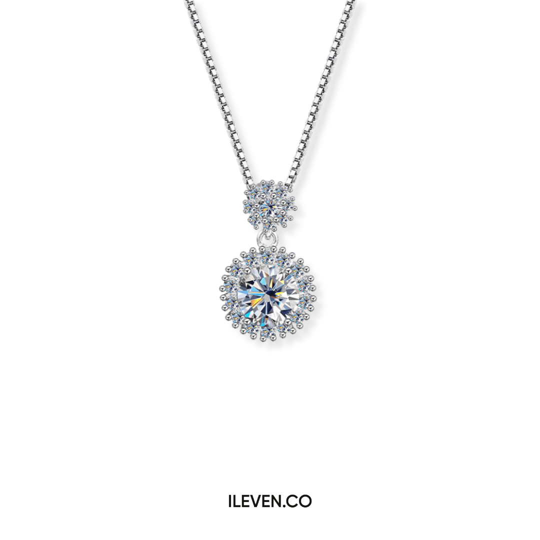 LUMINA DOUBLE HALO NECKLACE – CRAFTED IN STERLING SILVER