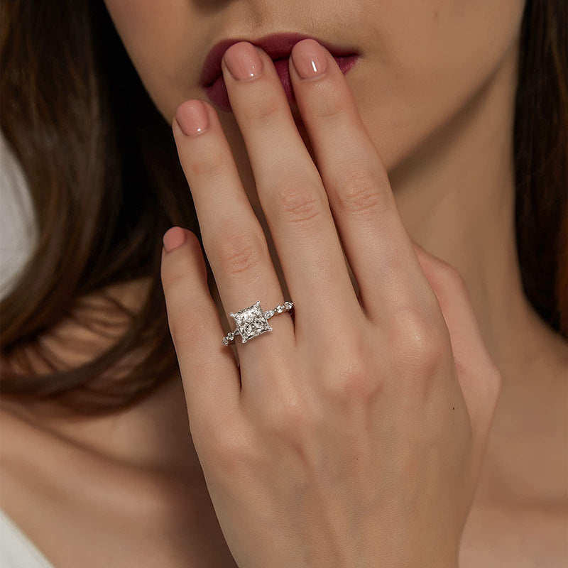 ROYAL PRINCESS CUT RING – CRAFTED IN STERLING SILVER