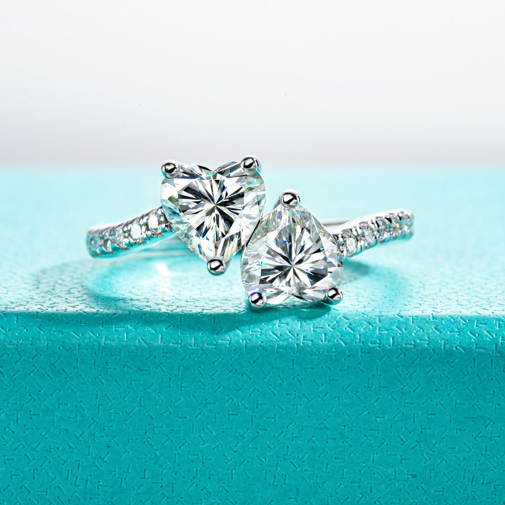 NHẪN HỨA HÒA TIM ĐÔI – ĐƯỢC CHẾ TẠO BẠC STERLING VỚI ETERNAGOLD™