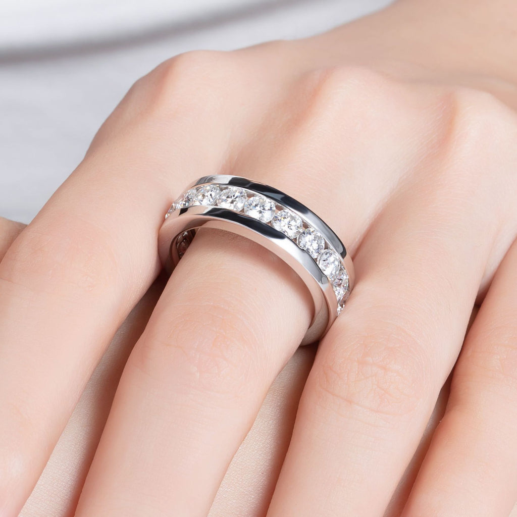 NHẪN ETERNA BAND MOISSANITE – ĐƯỢC CHẾ TẠO BẰNG BẠC STERLING VỚI ETERNAGOLD™