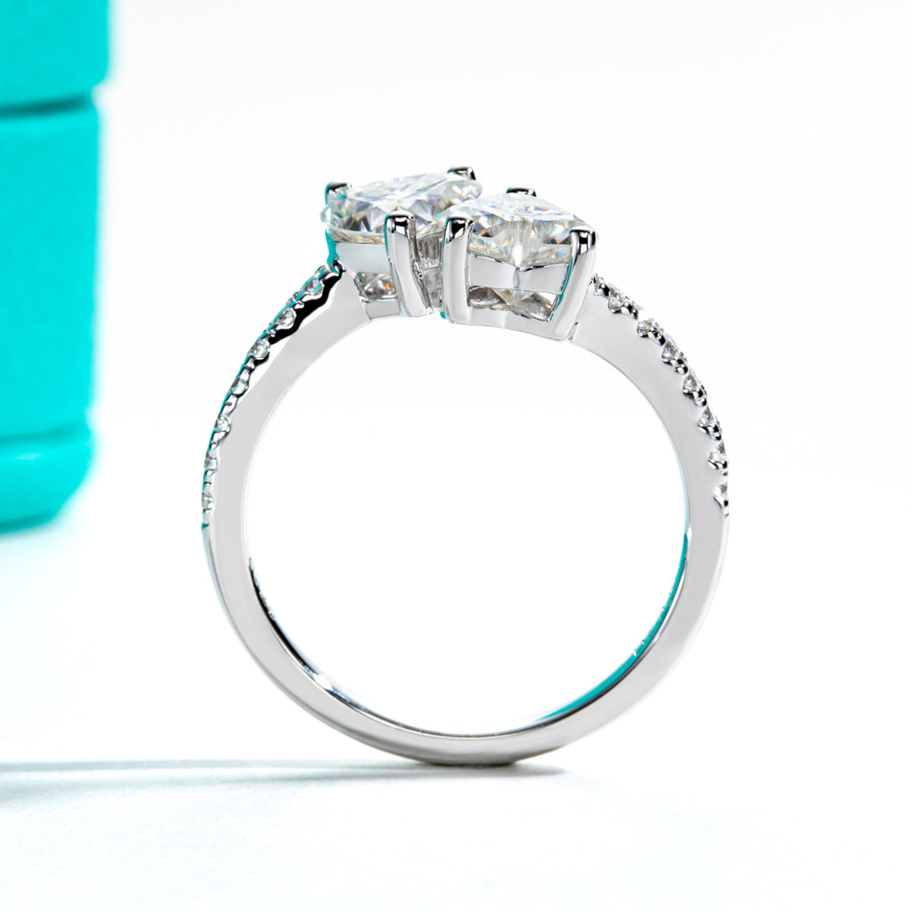 NHẪN HỨA HÒA TIM ĐÔI – ĐƯỢC CHẾ TẠO BẠC STERLING VỚI ETERNAGOLD™