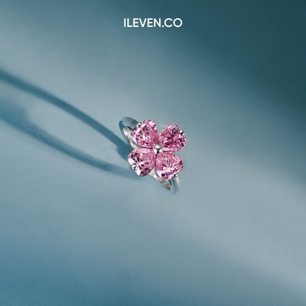 NHẪN HỒNG CỎ BA LÁCH MAY MẮN – ĐƯỢC CHẾ TẠO BẠC STERLING VỚI TRIPLESHIELD™