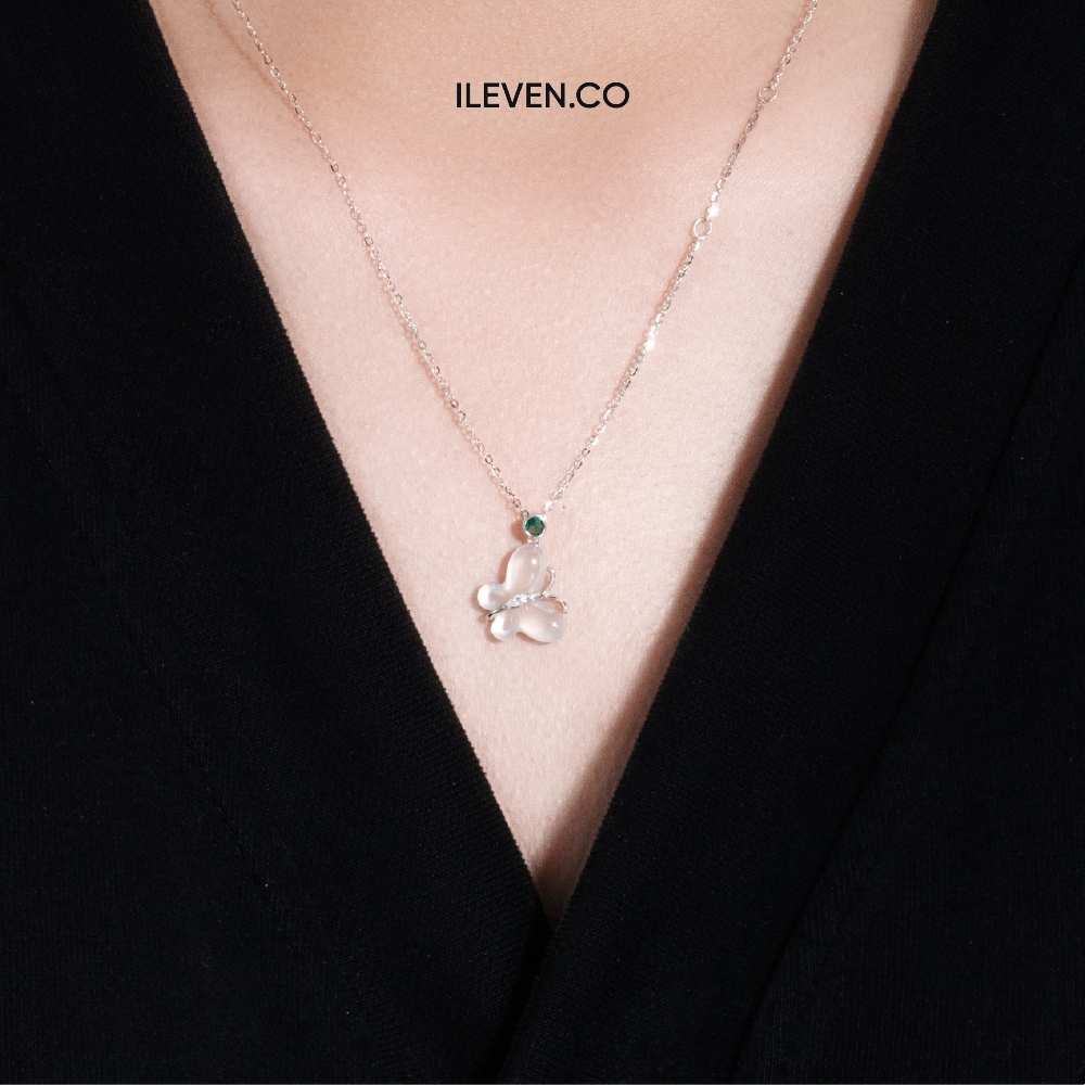 Dây chuyền bướm hồng – chế tác bằng bạc sterling với Triple Shield™