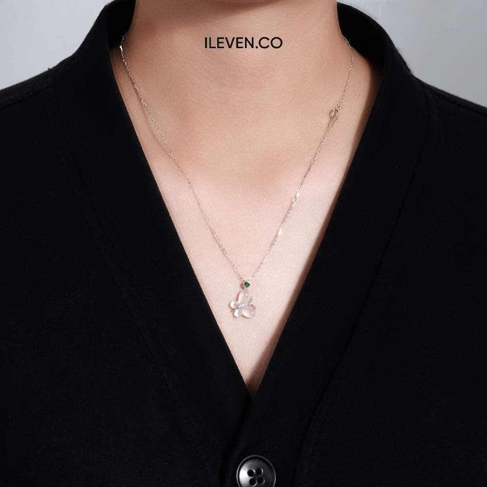 Dây chuyền bướm hồng – chế tác bằng bạc sterling với Triple Shield™