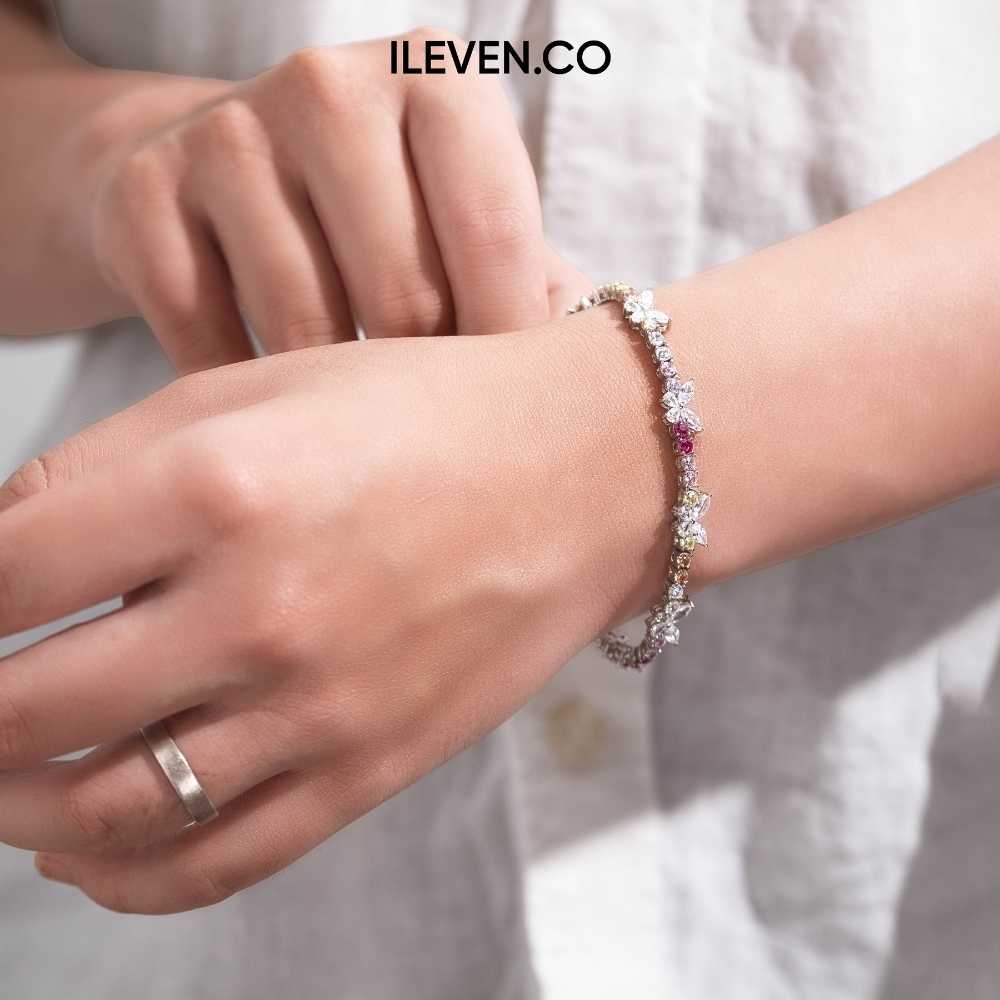 VÒNG TAY TENNIS CẦU VỒNG BƯỚM – ĐƯỢC CHẾ TẠO BẠC STERLING VỚI TRIPLESHIELD™