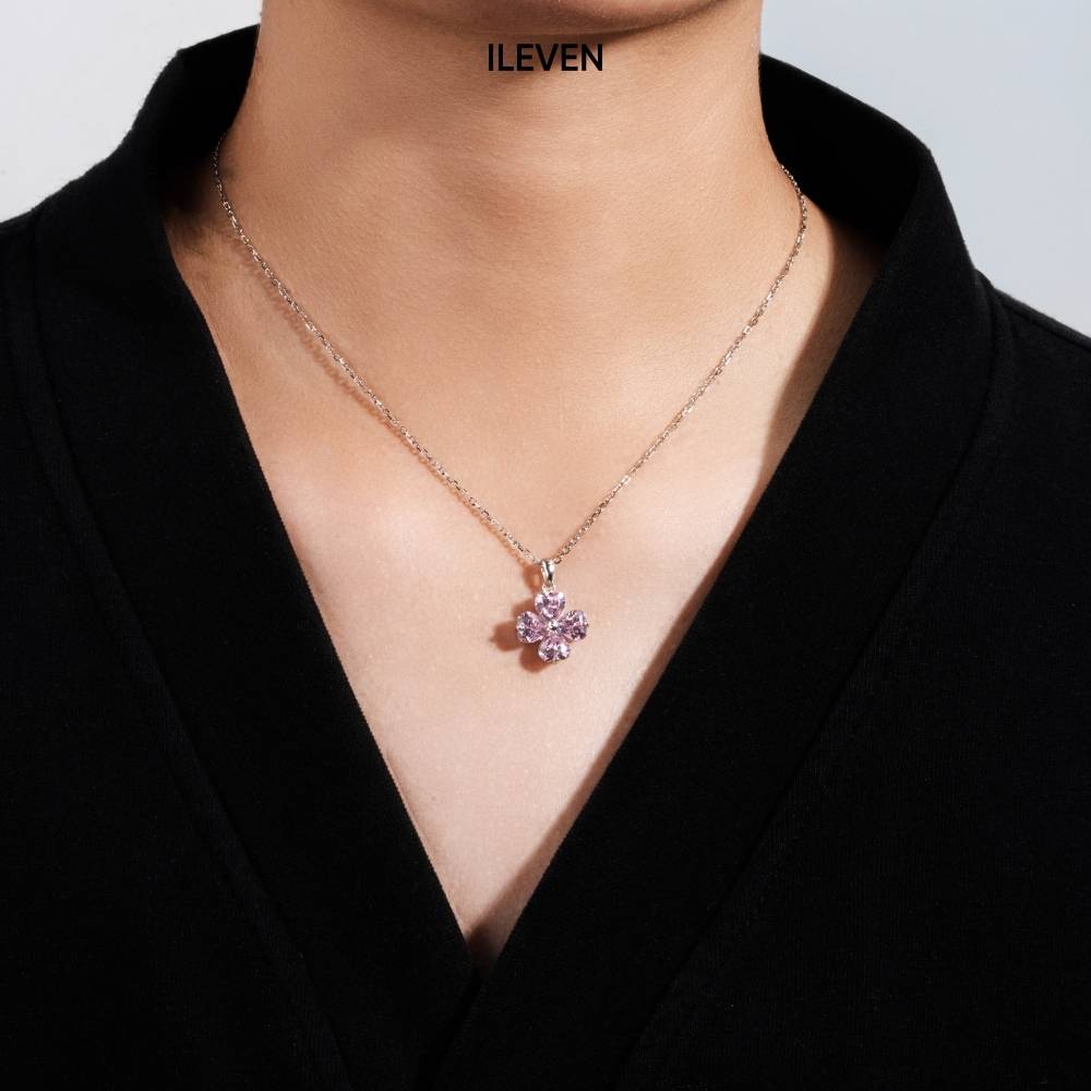 LUCKY CLOVER PINK NECKLACE – CRAFTED IN STERLING SILVER