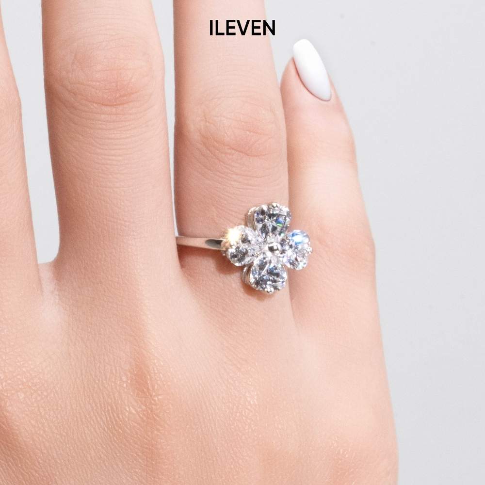 LUCKY CLOVER WHITE RING – CRAFTED IN STERLING SILVER