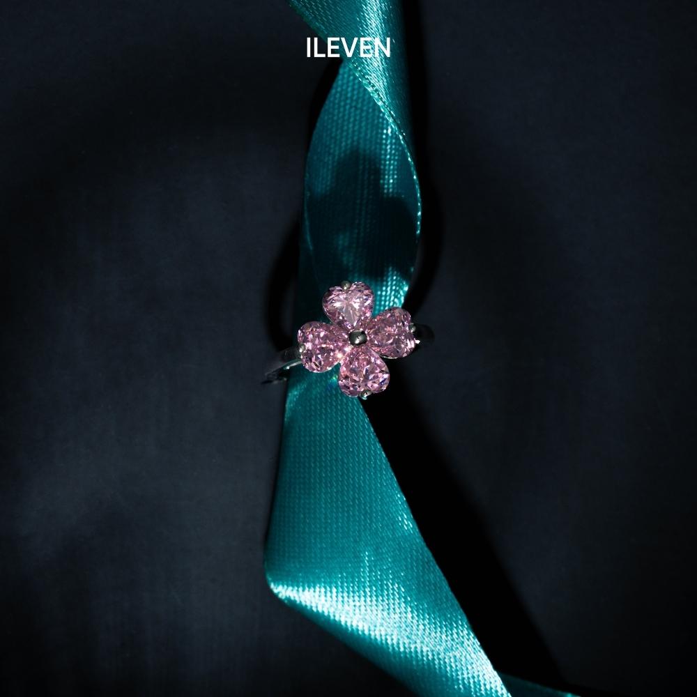 LUCKY CLOVER PINK RING – CRAFTED IN STERLING SILVER