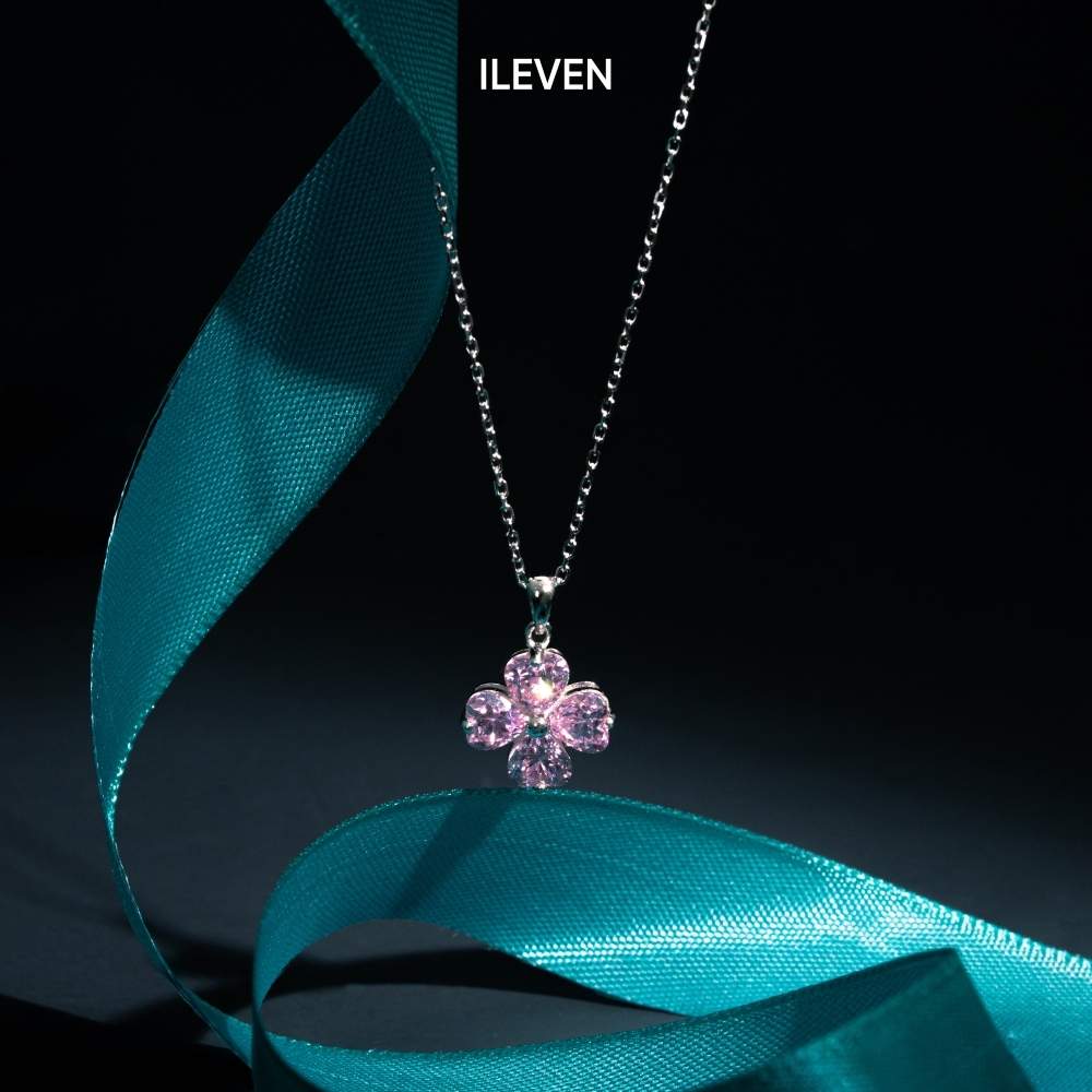 LUCKY CLOVER PINK NECKLACE – CRAFTED IN STERLING SILVER