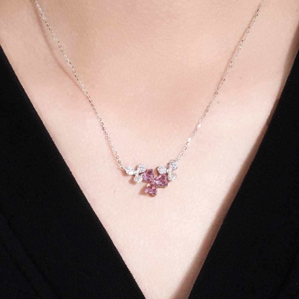 VÒNG CỔ MÀU HỒNG RỰC RỠ – ĐƯỢC CHẾ TẠO BẠC STERLING VỚI TRIPLESHIELD™