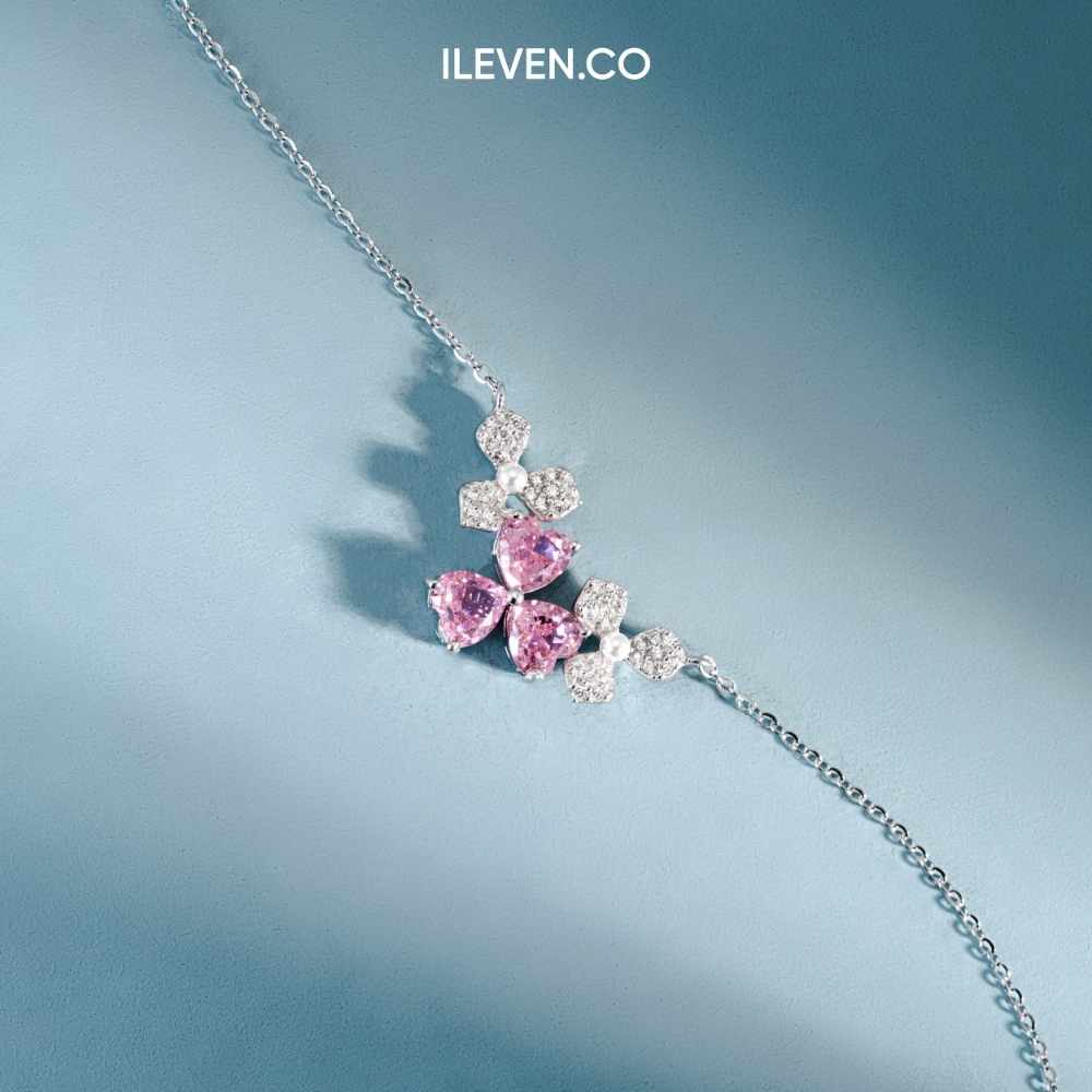 VÒNG CỔ MÀU HỒNG RỰC RỠ – ĐƯỢC CHẾ TẠO BẠC STERLING VỚI TRIPLESHIELD™