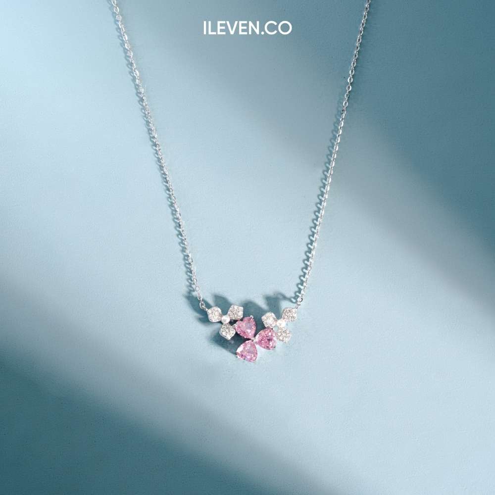 VÒNG CỔ MÀU HỒNG RỰC RỠ – ĐƯỢC CHẾ TẠO BẠC STERLING VỚI TRIPLESHIELD™