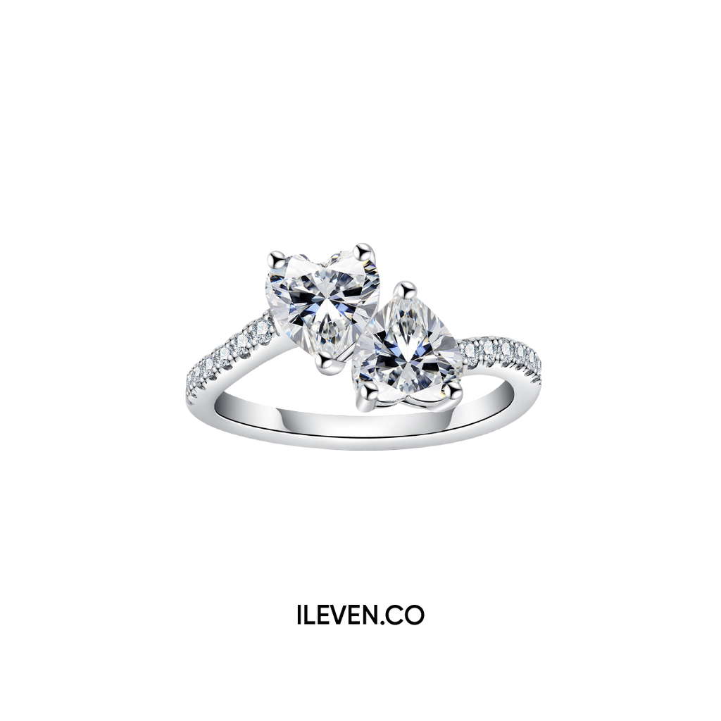 TWIN HEART PROMISE RING – CRAFTED IN STERLING SILVER WITH ETERNAGOLD™
