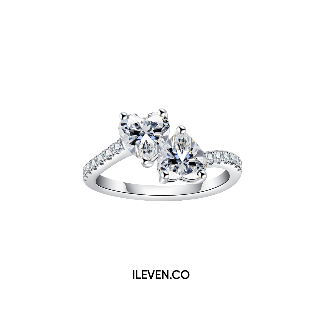 TWIN HEART PROMISE RING – CRAFTED IN STERLING SILVER WITH ETERNAGOLD™