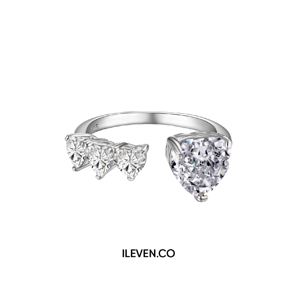 HEART TRIO RING – CRAFTED IN STERLING SILVER WITH TRIPLESHIELD™