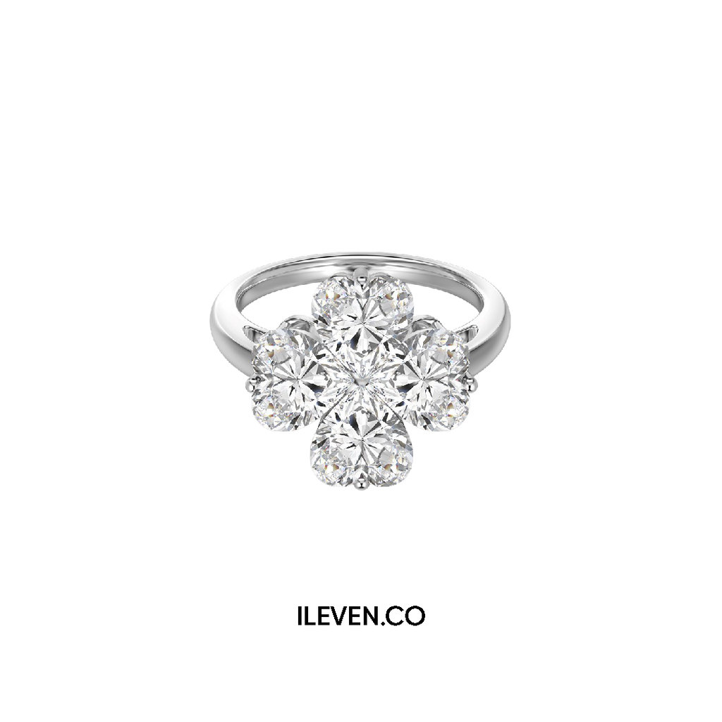 LUCKY CLOVER WHITE RING – CRAFTED IN STERLING SILVER WITH TRIPLESHIELD™