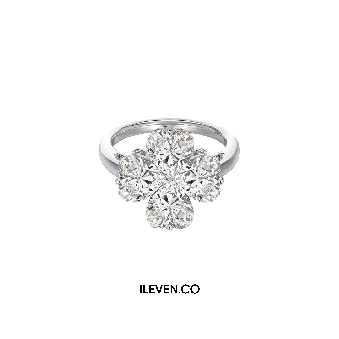 LUCKY CLOVER WHITE RING – CRAFTED IN STERLING SILVER WITH TRIPLESHIELD™