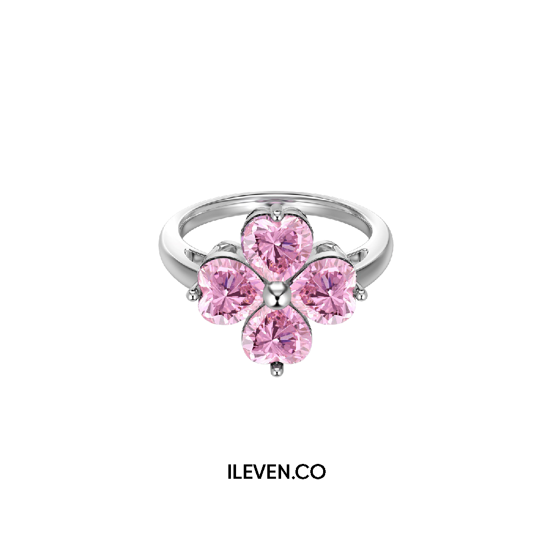 LUCKY CLOVER PINK RING – CRAFTED IN STERLING SILVER WITH TRIPLESHIELD™