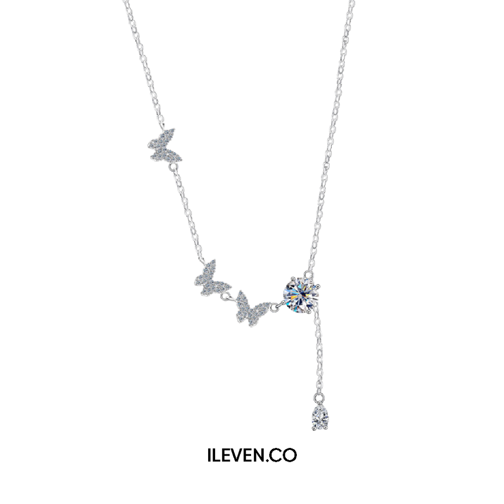 BUTTERFLY CASCADE NECKLACE –  CRAFTED IN STERLING SILVER WITH TRIPLESHIELD™