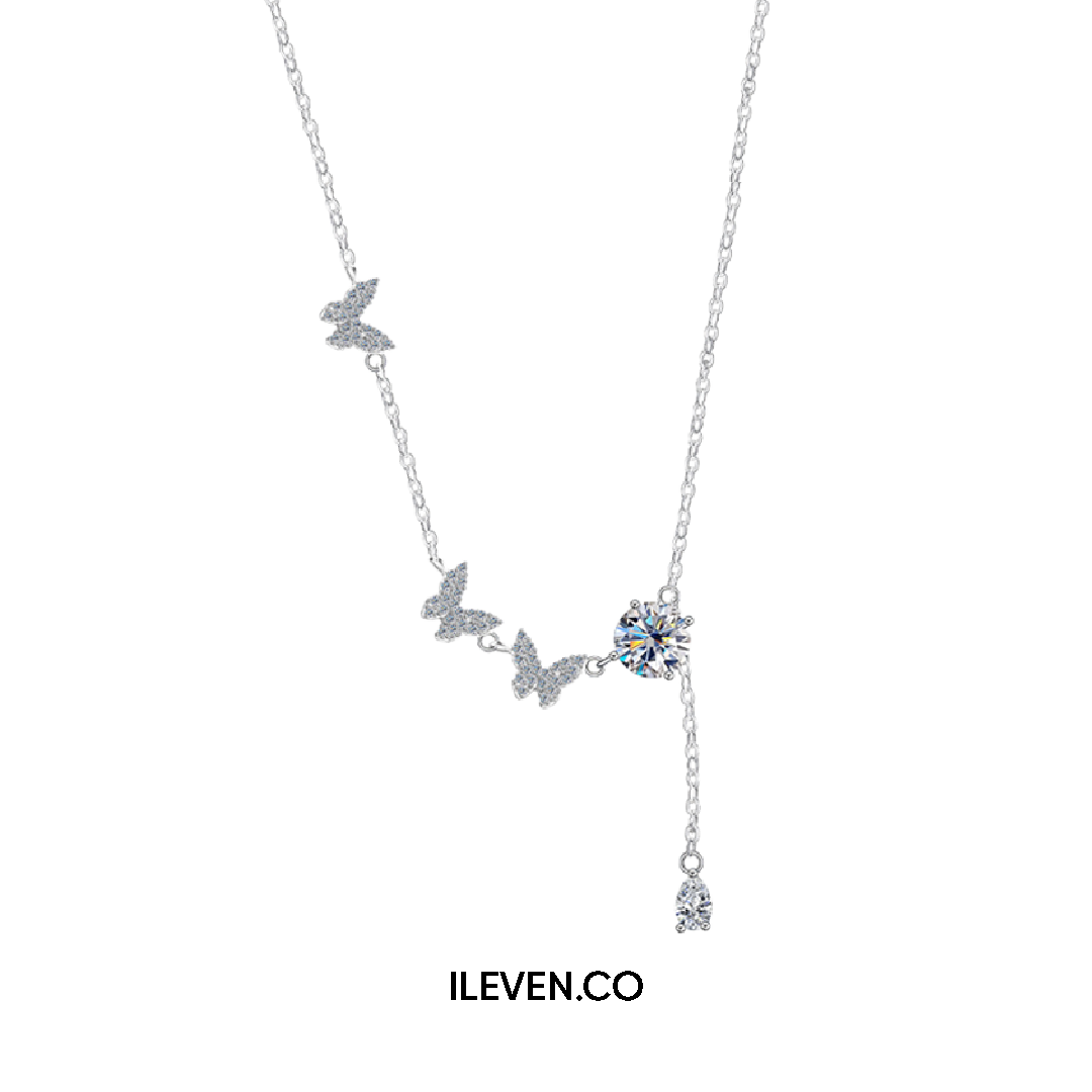 BUTTERFLY CASCADE NECKLACE –  CRAFTED IN STERLING SILVER WITH TRIPLESHIELD™