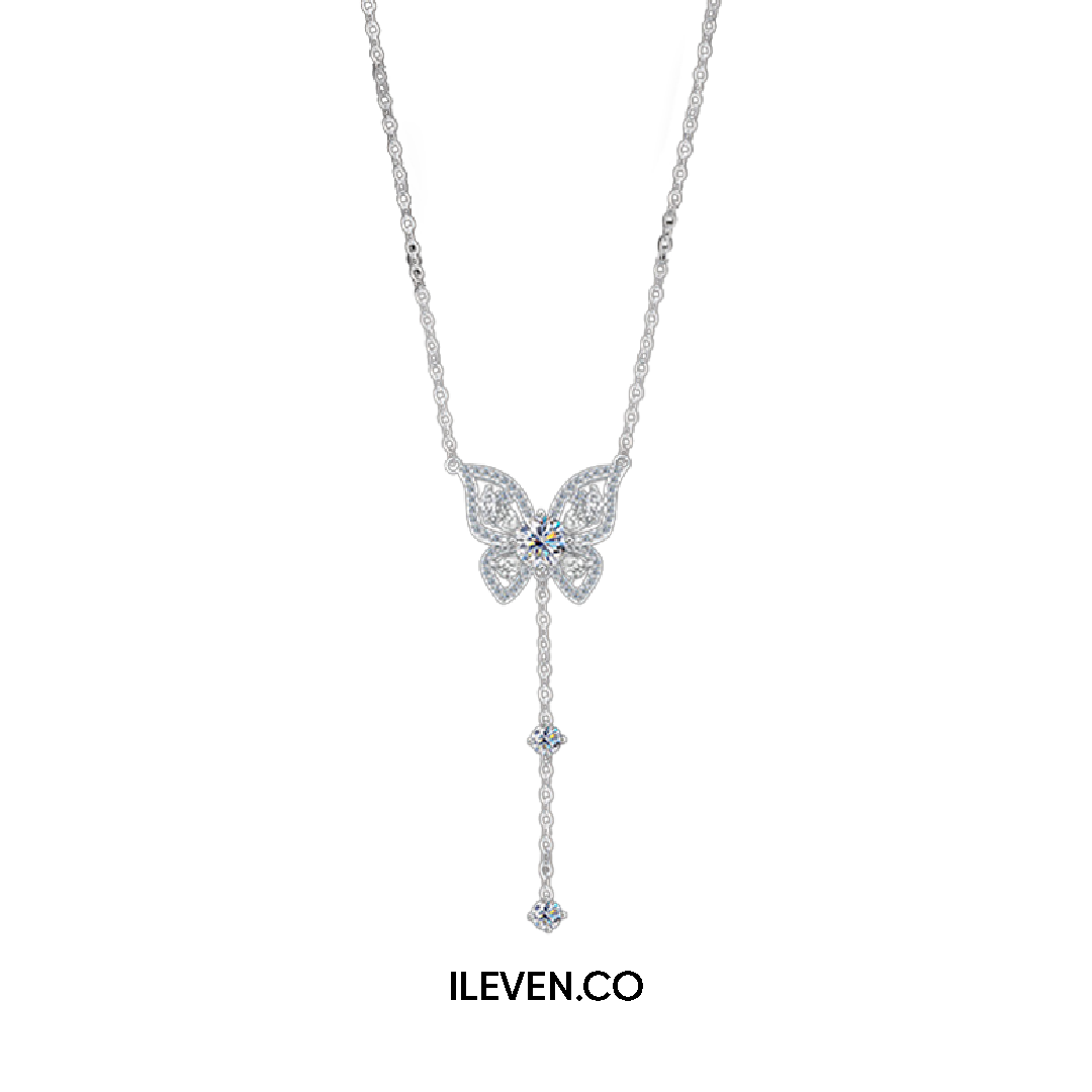 BUTTERFLY CASCADE NECKLACE –  CRAFTED IN STERLING SILVER WITH TRIPLESHIELD™