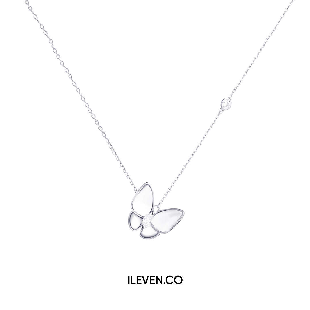 LUMINA BUTTERFLY MOP NECKLACE –  CRAFTED IN STERLING SILVER WITH TRIPLESHIELD™