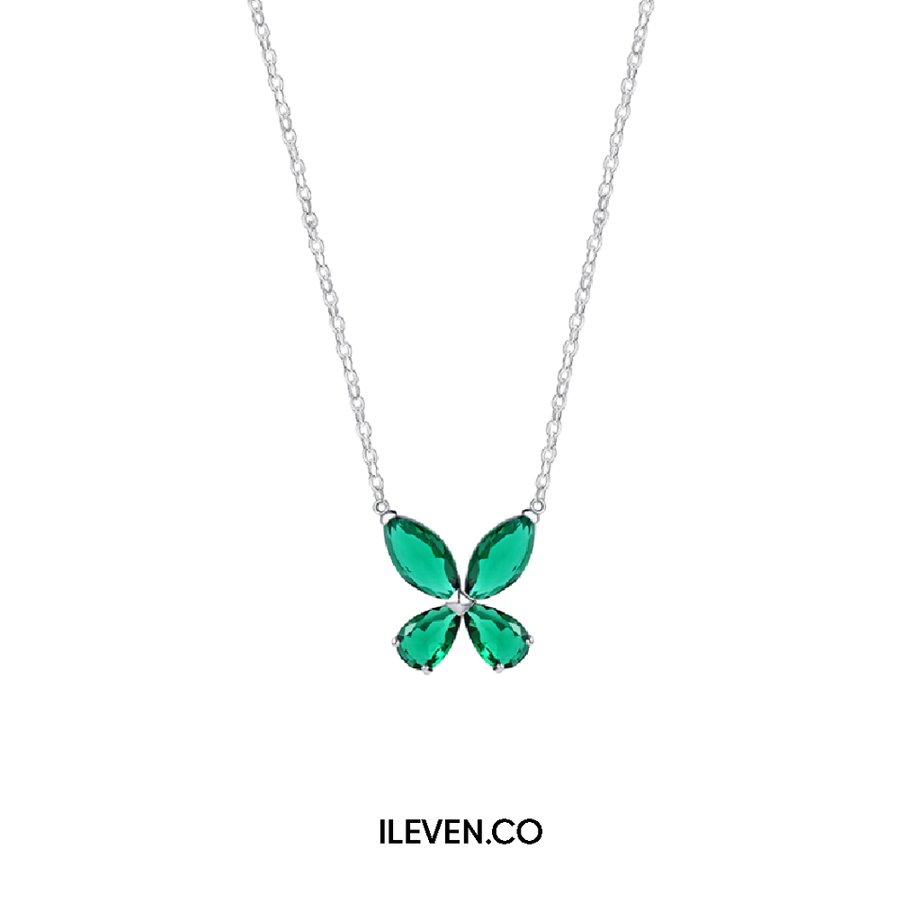 RADIANT BUTTERFLY GREEN NECKLACE –  CRAFTED IN STERLING SILVER WITH TRIPLESHIELD™