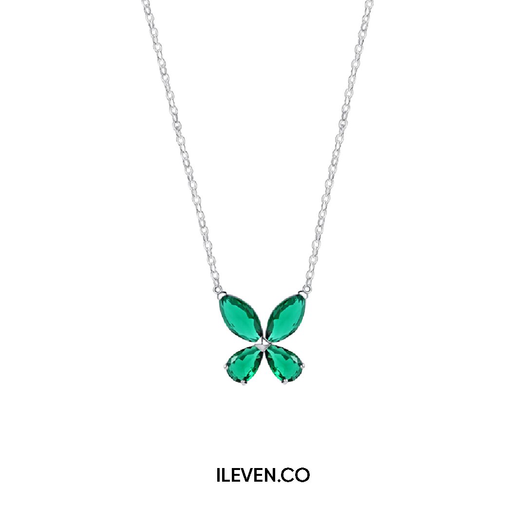 RADIANT BUTTERFLY GREEN NECKLACE –  CRAFTED IN STERLING SILVER WITH TRIPLESHIELD™