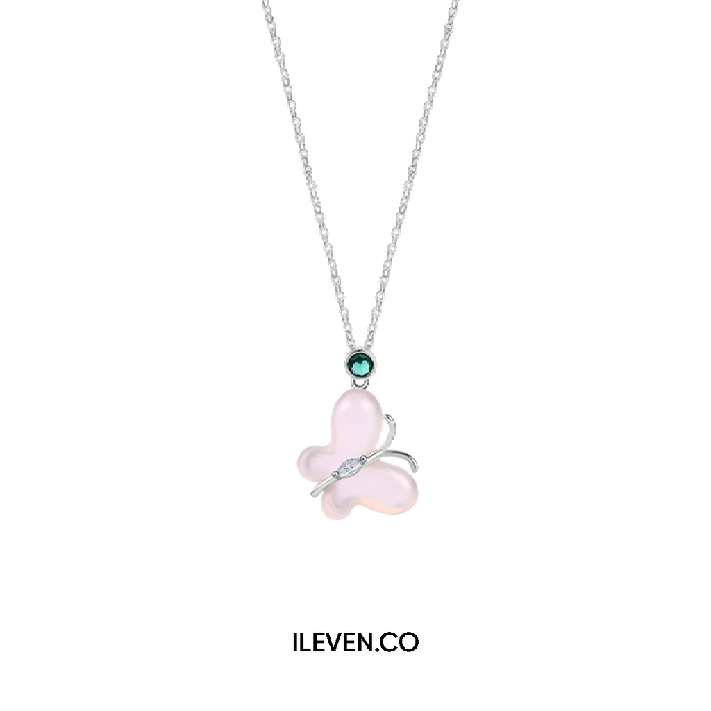 ROSÉ BUTTERFLY NECKLACE –  CRAFTED IN STERLING SILVER WITH TRIPLESHIELD™