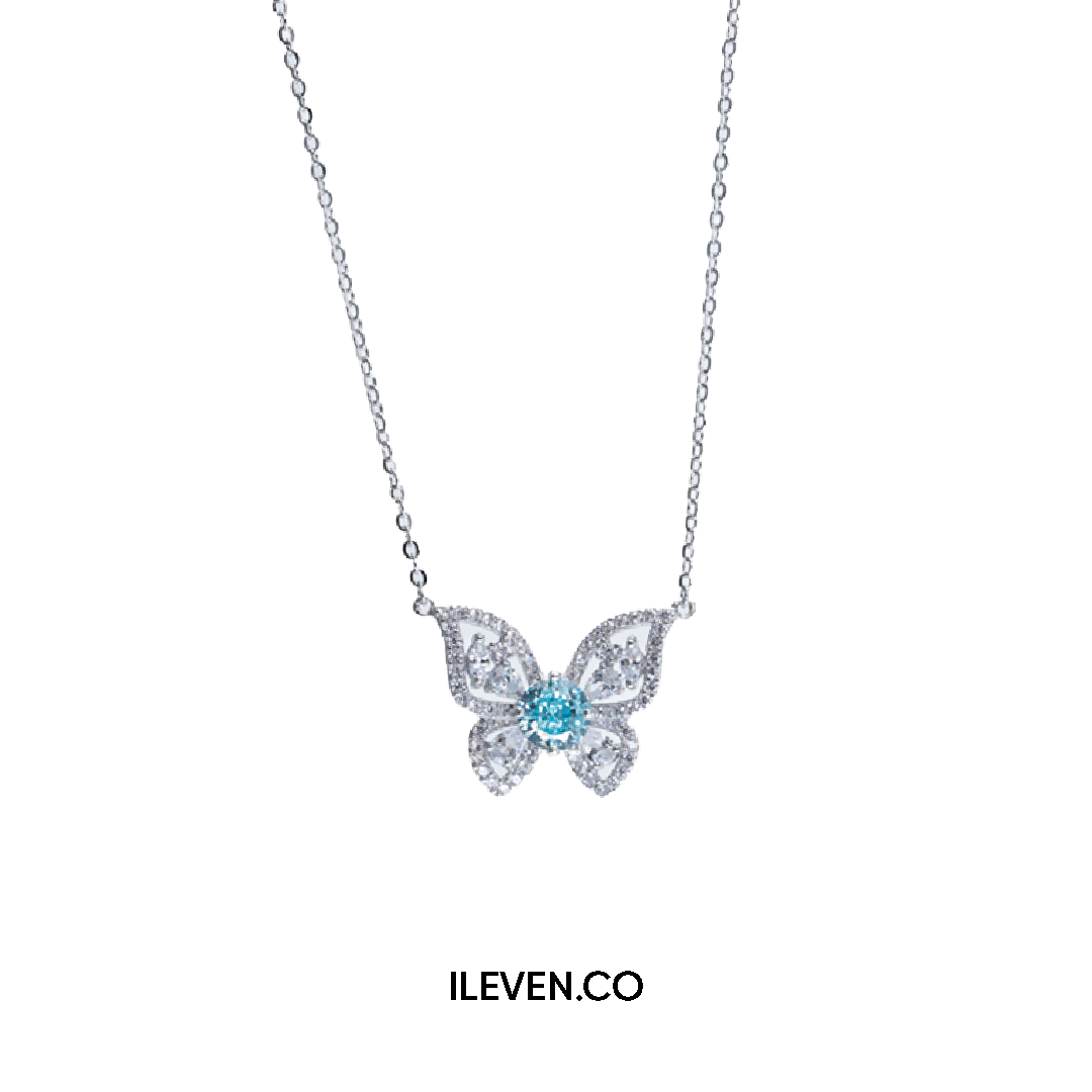 BUTTERFLY GLOW B NECKLACE - CRAFTED IN STERLING SILVER WITH TRIPLESHIELD™