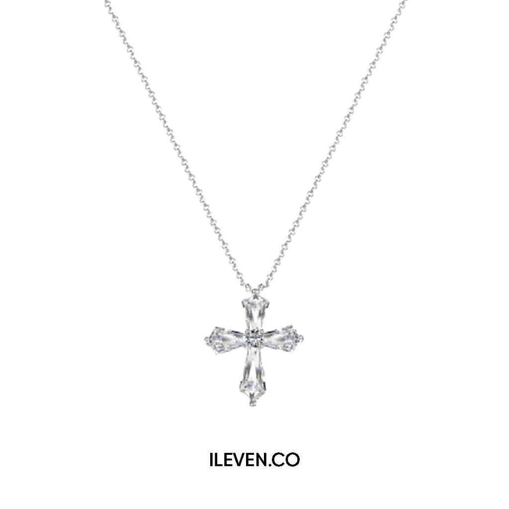 LUMINA CROSS NECKLACE –  CRAFTED IN STERLING SILVER WITH TRIPLESHIELD™