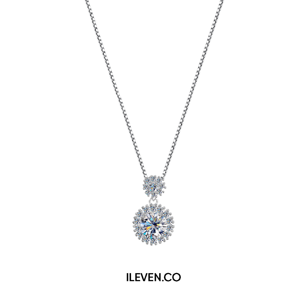 LUMINA DOUBLE HALO NECKLACE – CRAFTED IN STERLING SILVER WITH TRIPLESHIELD™