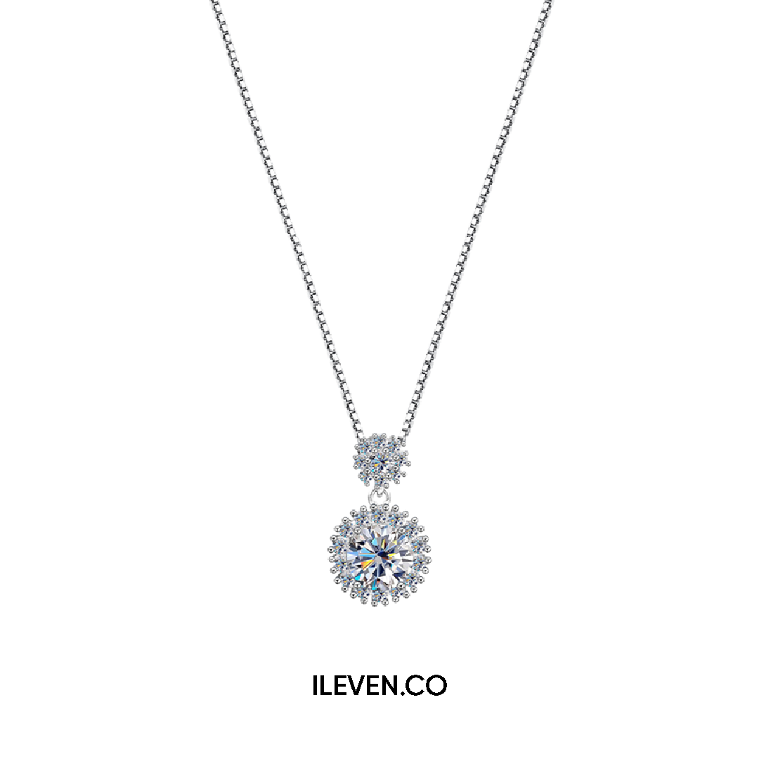 LUMINA DOUBLE HALO NECKLACE – CRAFTED IN STERLING SILVER WITH TRIPLESHIELD™
