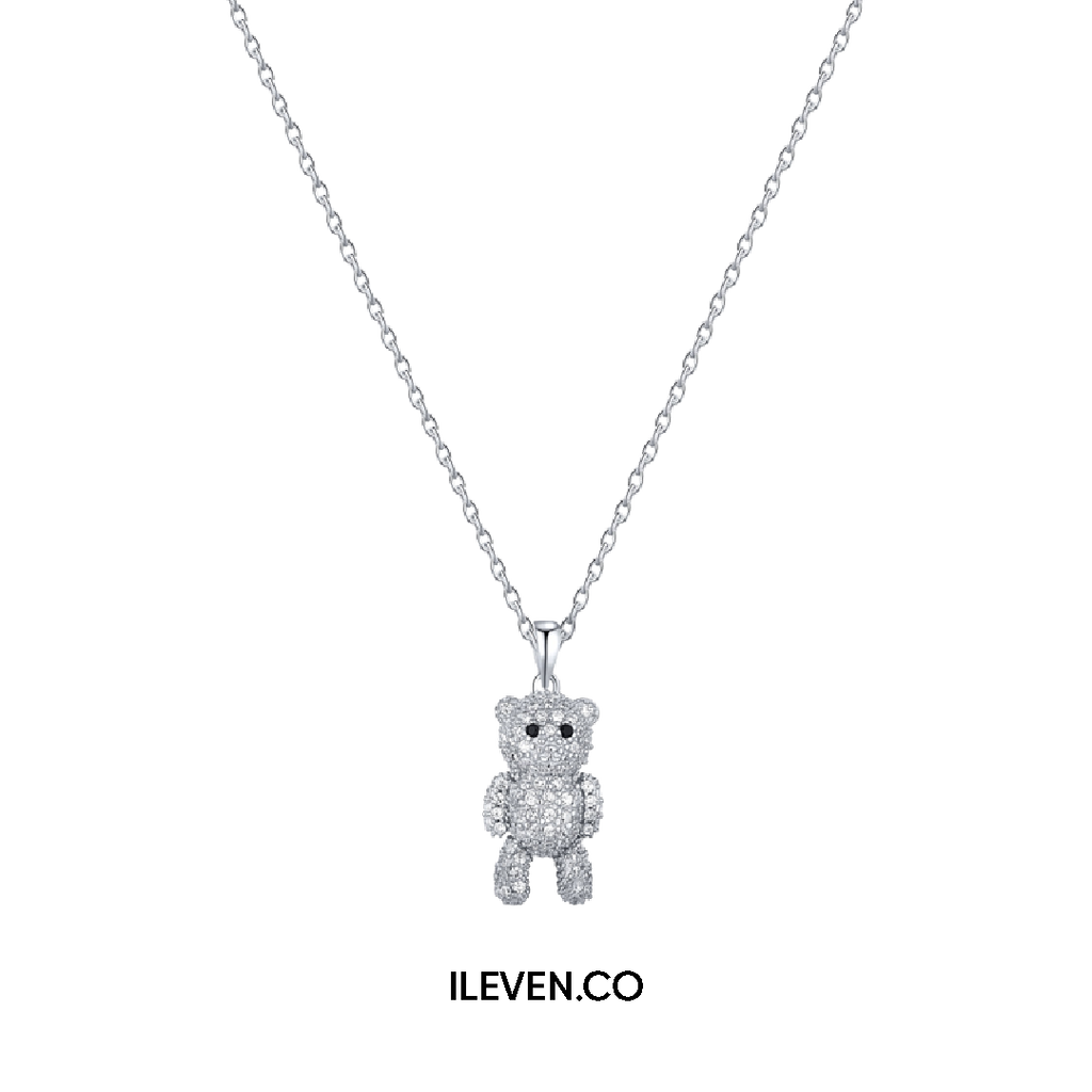 TEDDY BEAR NECKLACE –  CRAFTED IN STERLING SILVER WITH TRIPLESHIELD™