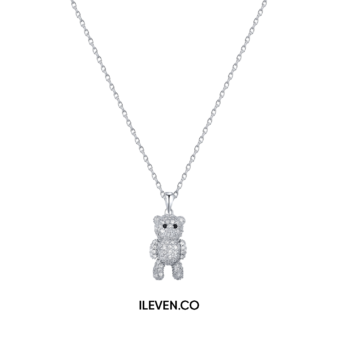 TEDDY BEAR NECKLACE –  CRAFTED IN STERLING SILVER WITH TRIPLESHIELD™