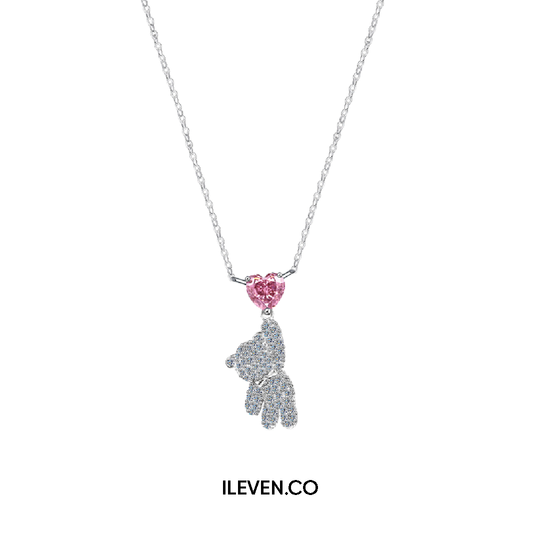 TEDDY HEART NECKLACE –  CRAFTED IN STERLING SILVER WITH TRIPLESHIELD™
