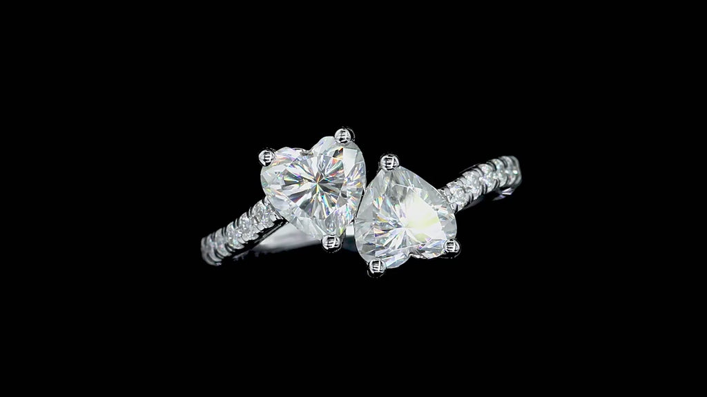 NHẪN HỨA HÒA TIM ĐÔI – ĐƯỢC CHẾ TẠO BẠC STERLING VỚI ETERNAGOLD™