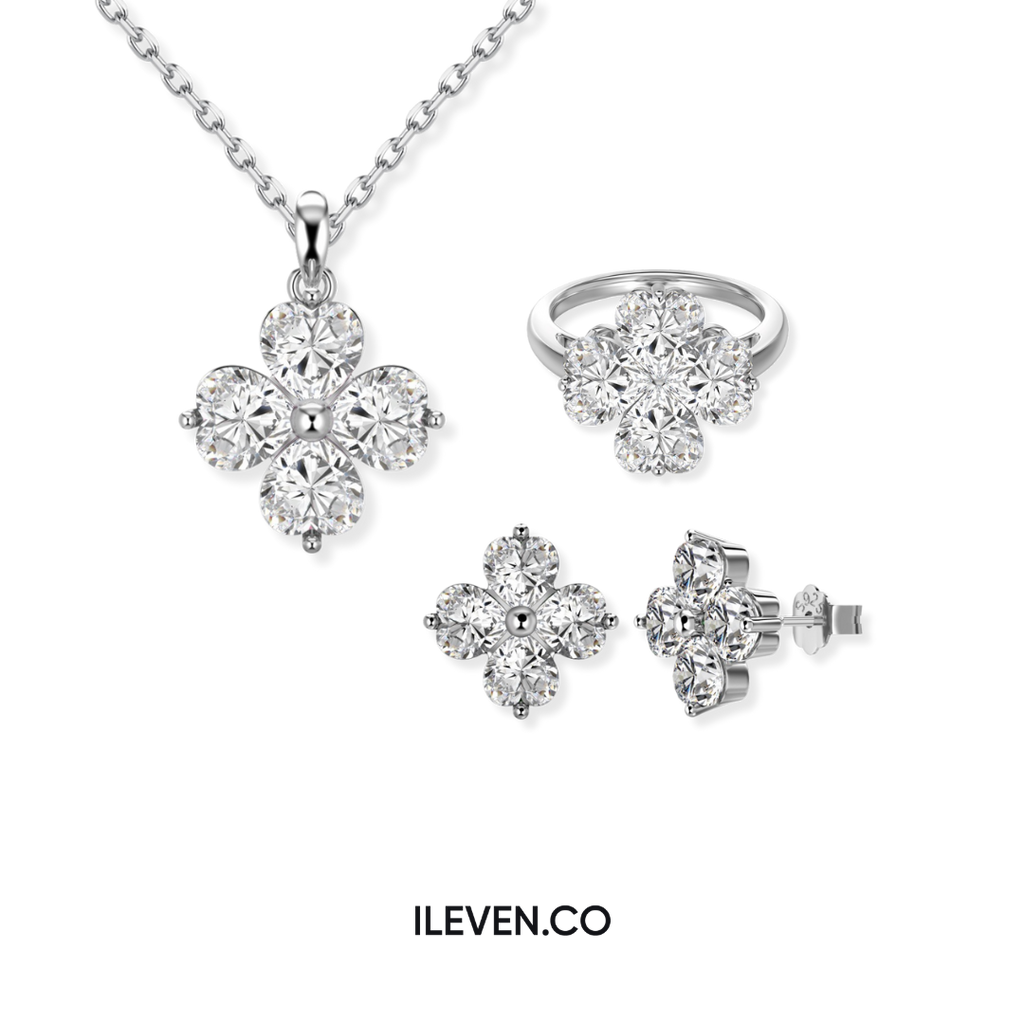 NHẪN HỒNG CỎ BA LÁCH MAY MẮN – ĐƯỢC CHẾ TẠO BẠC STERLING VỚI TRIPLESHIELD™