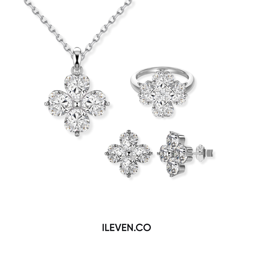 NHẪN HỒNG CỎ BA LÁCH MAY MẮN – ĐƯỢC CHẾ TẠO BẠC STERLING VỚI TRIPLESHIELD™