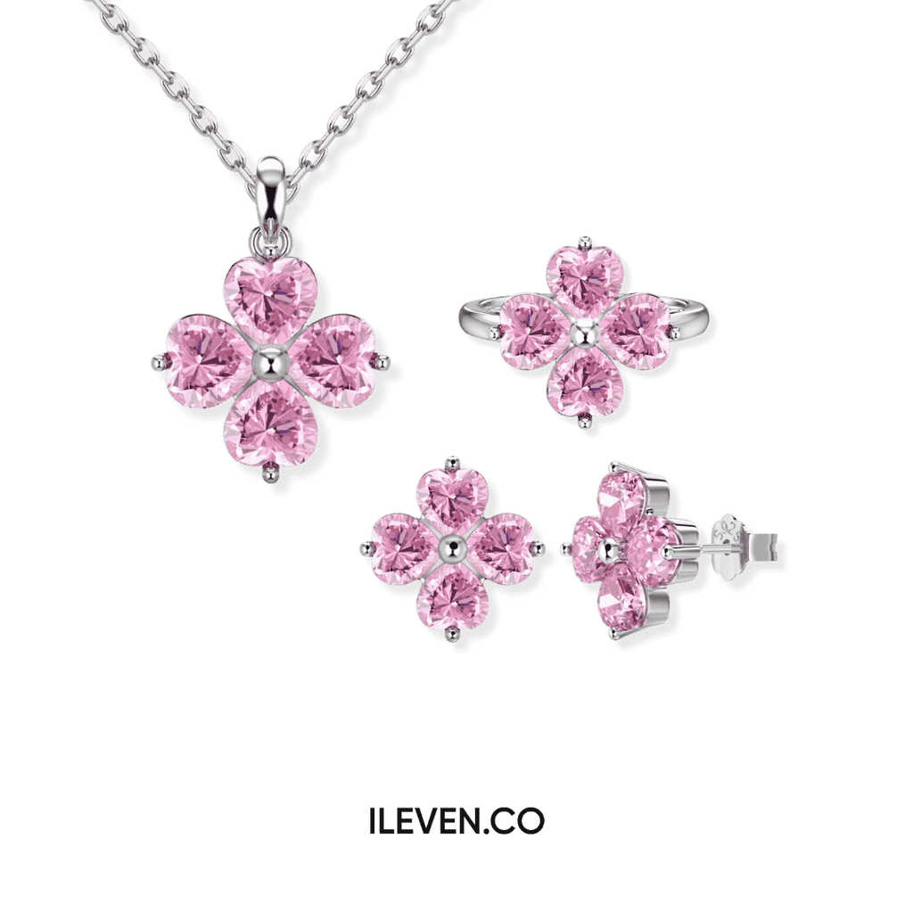 NHẪN HỒNG CỎ BA LÁCH MAY MẮN – ĐƯỢC CHẾ TẠO BẠC STERLING VỚI TRIPLESHIELD™