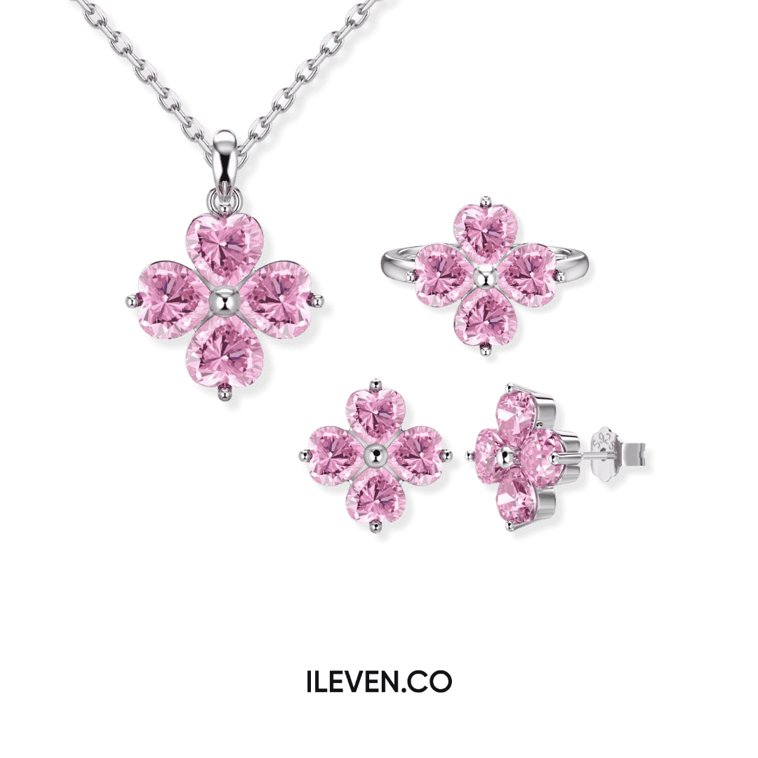 NHẪN HỒNG CỎ BA LÁCH MAY MẮN – ĐƯỢC CHẾ TẠO BẠC STERLING VỚI TRIPLESHIELD™